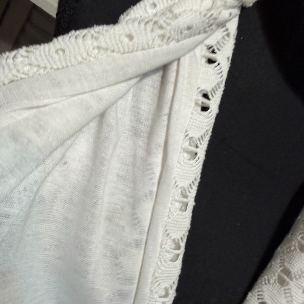 Elegant White Eyelet Crochet Lace Infinity Scarf - Picture 7 of 15